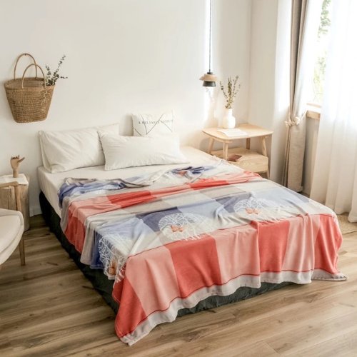 Fleece blanket, Orange Color Butterfly Design - BusDeals