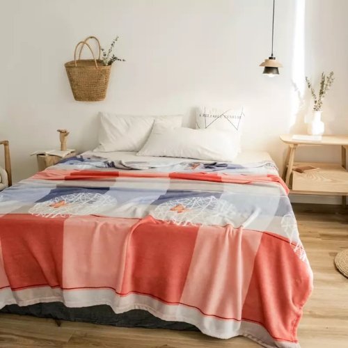 Fleece blanket, Orange Color Butterfly Design - BusDeals