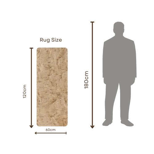 Fluffy Shag Fur Floor Rug, Cappuccino Color. - BusDeals