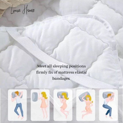 King Size 180*200cm, White Mattress Protector Pad, Vacuum packed. - BusDeals