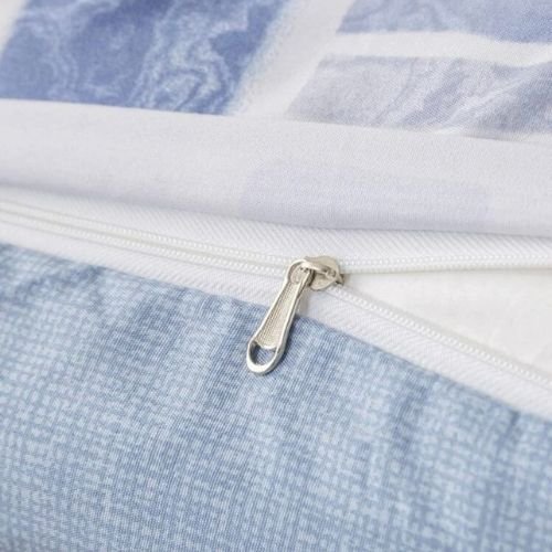 King size 6 pieces Bedding Set without filler, Blue Geometric Design - BusDeals