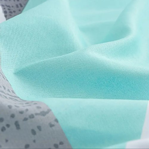 King size 6 pieces Bedding Set without filler, Light Blue Geometric Design - BusDeals