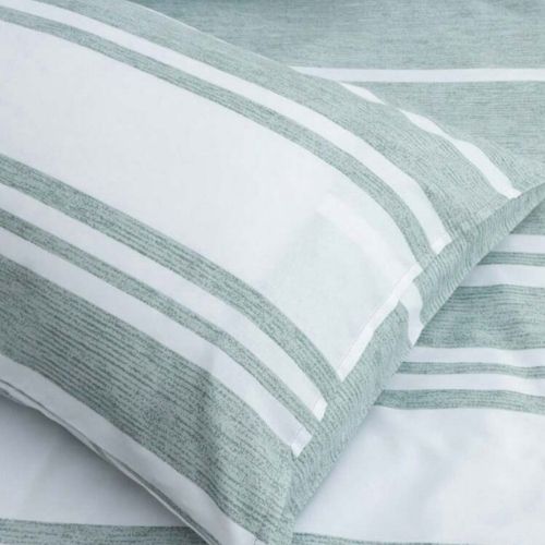 King Size 6 pieces, Green Stripe Design Duvet cover set. - BusDeals