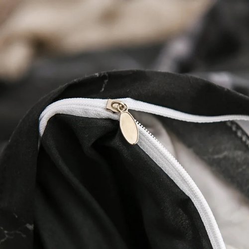 King size bedding set of 6 pieces, Black Marble design. - BusDeals