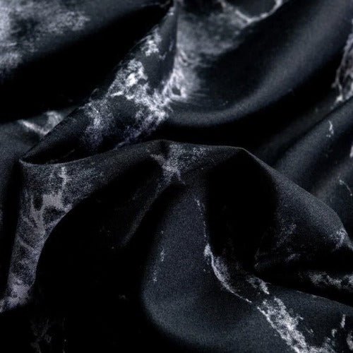 King size bedding set of 6 pieces, Black Marble design. - BusDeals