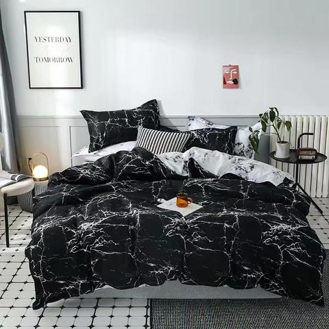 King size bedding set of 6 pieces, Marble design. - BusDeals