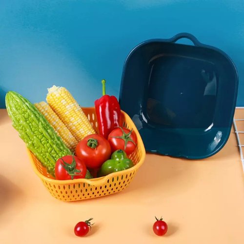 Kitchen Multifunctional Double-Layer Strainer and Basket Set, Medium size - BusDeals