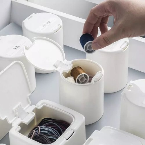 Mini Round Shape Storage Box with label - BusDeals