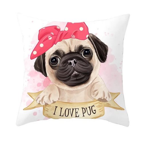 Modern decorative cushion cover, Cute dog design - BusDeals