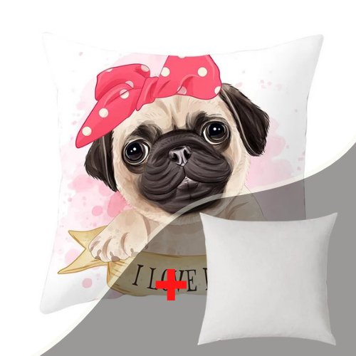Modern decorative cushion cover, Cute dog design - BusDeals