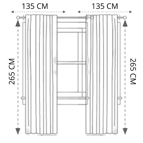 Modern drape tulle, Double layer window curtains set of 2 Pieces, Purple color - BusDeals