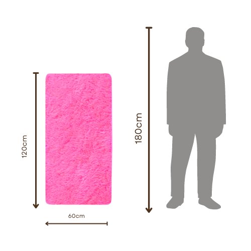 Modern soft fluffy fur carpet home decor, Pink color - BusDeals