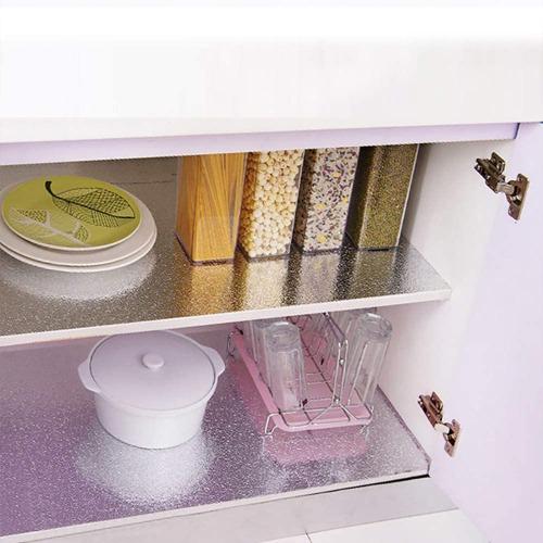 Oilproof aluminum foil paper kitchen stickers 40x1meter silver color - BusDeals