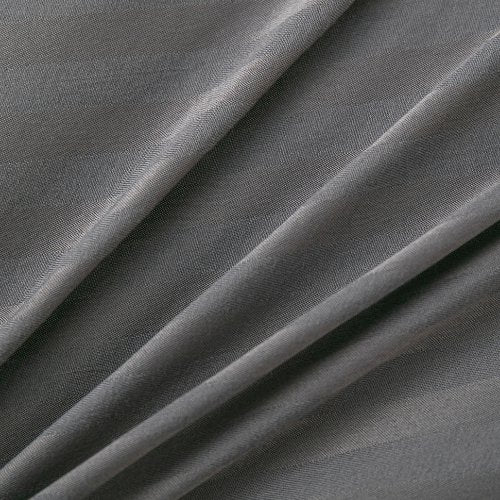 Premium 6 Piece King Size Duvet Cover Satin Stripe Solid Dark Gray. - BusDeals