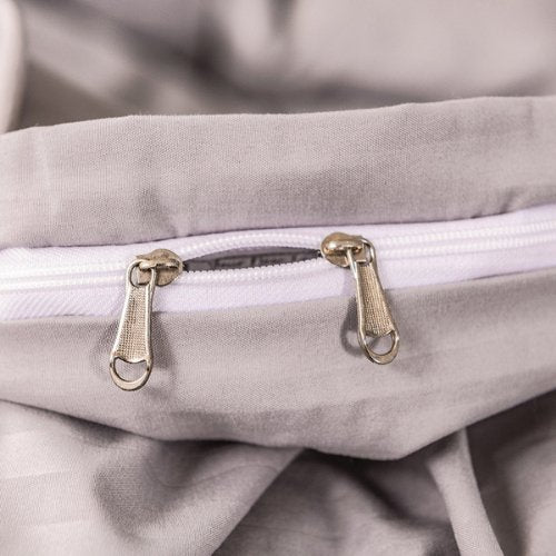 Premium King Size 6 Pieces Plain Gray striped design, bedding set without filler - BusDeals