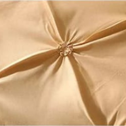 Premium King size 6 pieces Without filler, Pinch pleat plain yellow gold color , Bedding Set - BusDeals