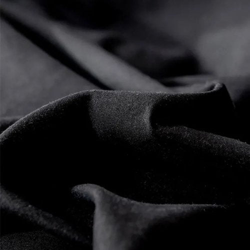 Premium Queen/Double size 6 pieces Bedding Set without filler, Plain Black Color - BusDeals