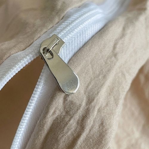 Queen Size 6 Pieces Bedding set, Washable Cotton Dark Beige Color. - BusDeals