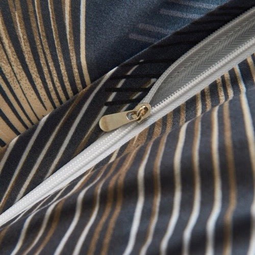 Queen/Double size 6 pieces Bedding Set without filler , Elegant Leaves Design - BusDeals