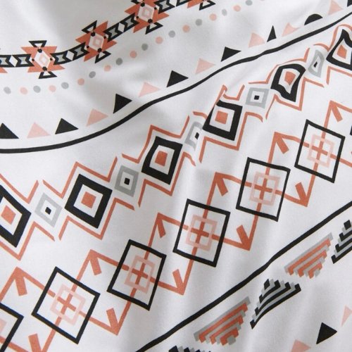 Queen/Double Size 6 Pieces Bedding Set Without Filler, White Color Simple Elegant Design - BusDeals