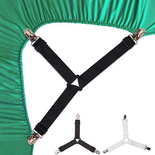 Sheet clip 4 pieces elastic band, black color. - BusDeals