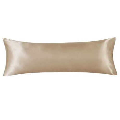Silky Satin, 1-Piece Pillow Cover Case, Plain Beige. - BusDeals