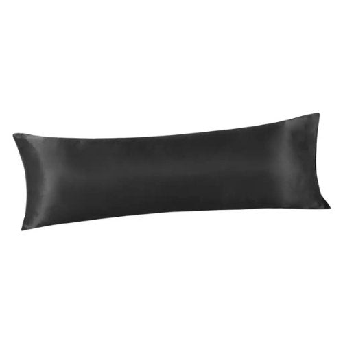 Silky Satin, 1-Piece Pillow Cover Case, Plain Black. - BusDeals