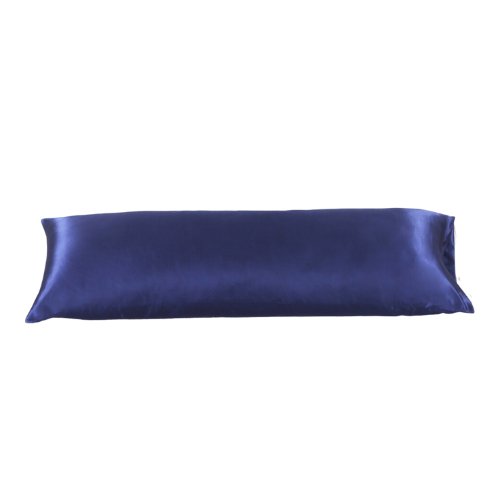 Silky Satin, 1-Piece Pillow Cover Case, Plain Navy Blue. - BusDeals