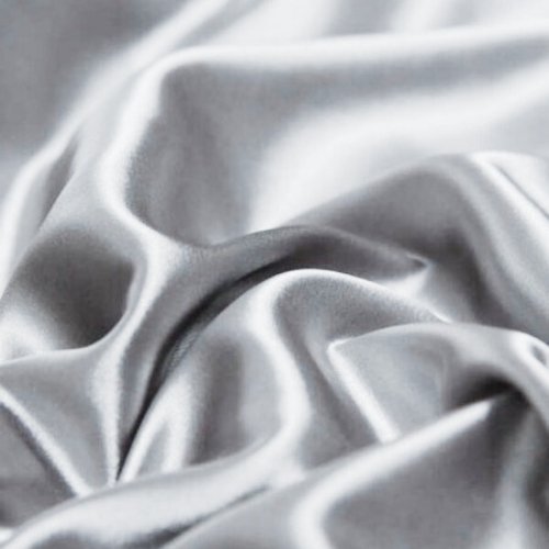 Silky Satin, 1-Piece Pillow Cover Case, Plain Silver Color. - BusDeals