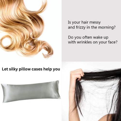 Silky Satin, 1-Piece Pillow Cover Case, Plain Silver Color. - BusDeals