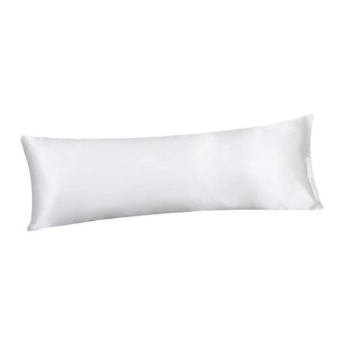 Silky Satin, 1-Piece Pillow Cover Case, Plain White Color. - BusDeals
