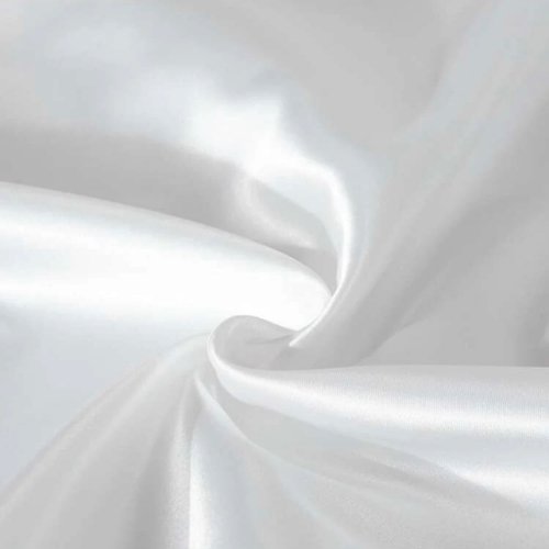 Silky Satin, 1-Piece Pillow Cover Case, Plain White Color. - BusDeals