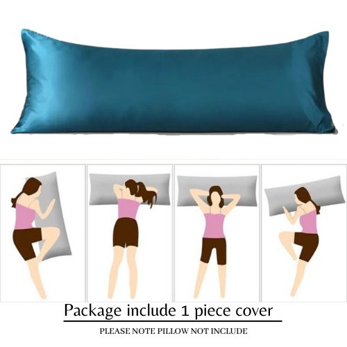 Silky Satin, Pillow Cover Case, Plain Yale Blue Color Design. - BusDeals