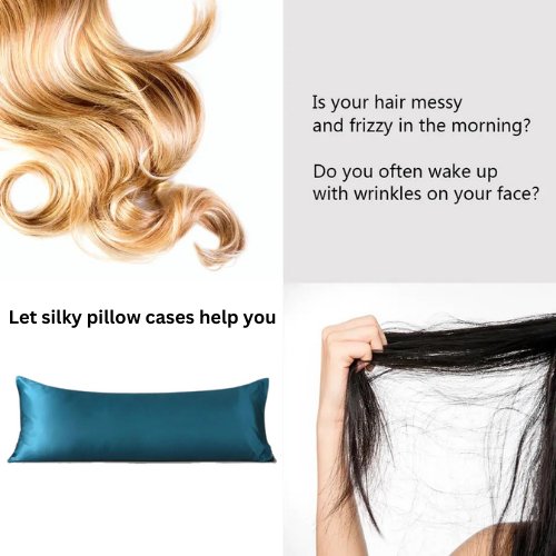 Silky Satin, Pillow Cover Case, Plain Yale Blue Color Design. - BusDeals