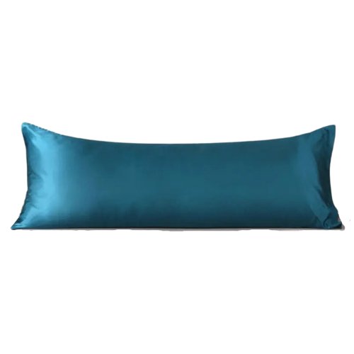 Silky Satin, Pillow Cover Case, Plain Yale Blue Color Design. - BusDeals
