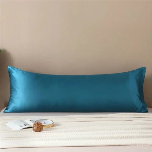 Silky Satin, Pillow Cover Case, Plain Yale Blue Color Design. - BusDeals