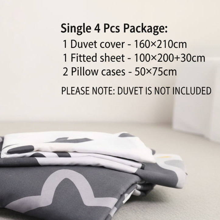 Single size 4 pieces, bear with yellow stars design. - BusDeals