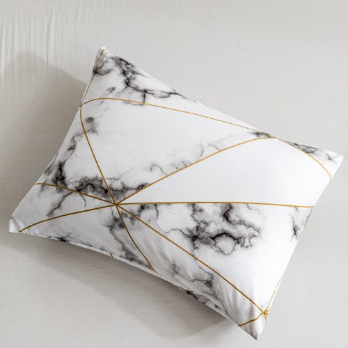 Single size 4 pieces Bedding Set without filler, Geometric Marble Design - BusDeals