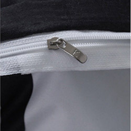 Single Size 4 Pieces, Black & White Stripe Design. - BusDeals