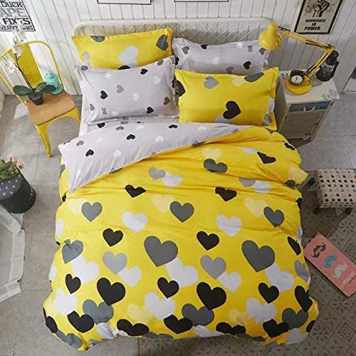 Single Size 4 pieces, Hearts Design. - BusDeals