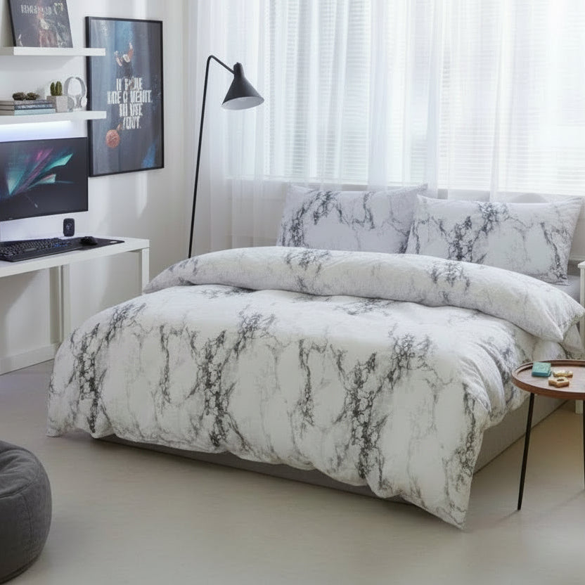 Single size 4 pieces, marble design. - BusDeals