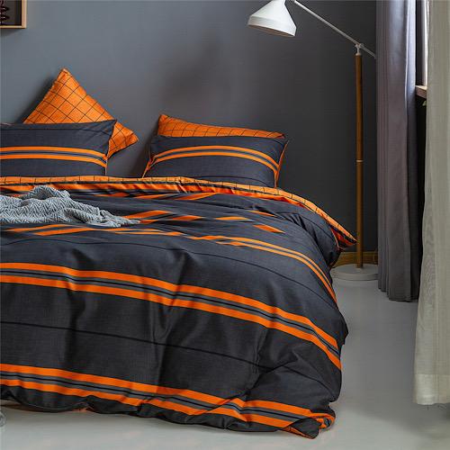 Single size 4 pieces, Pebble grey color, Stripes Design - BusDeals