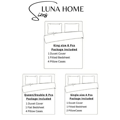 Single Size 4 Pieces Without filler, Reversible Duvet cover Set With Small Green Leaves design - BusDeals