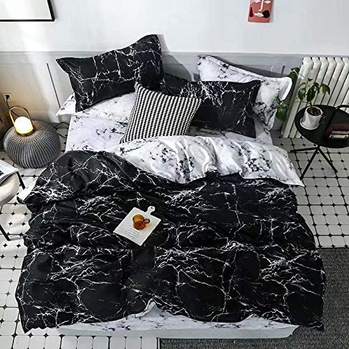 Single Size Bedding Set 4 Pieces Without Filler, marble design. - BusDeals