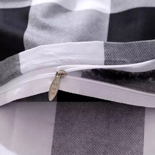 Single Size Without Filler 4 Pieces, Checkered Design, Bedding Set - BusDeals