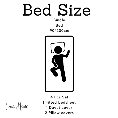 Single Size Without Filler 4 Pieces, Checkered Design, Bedding Set - BusDeals