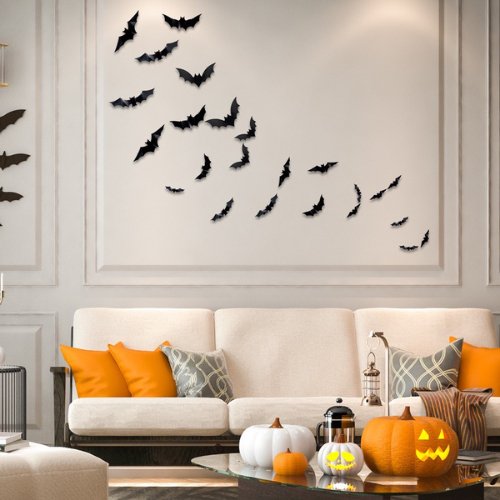 Sticker Halloween 36Pcs Bat Wall & Window, Garage Decoration. - BusDeals