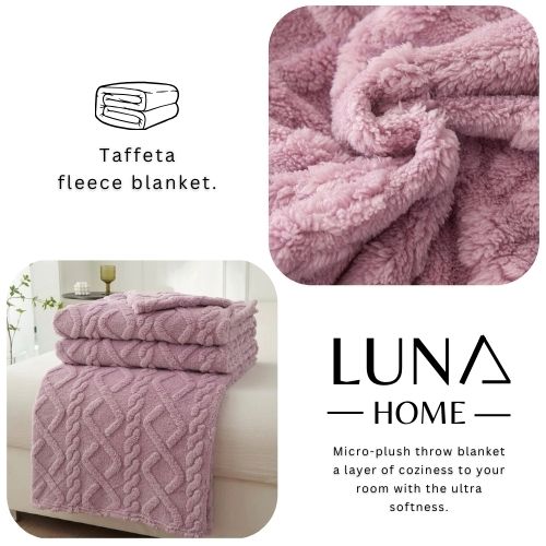Taffeta fleece blanket super soft purple color. - BusDeals