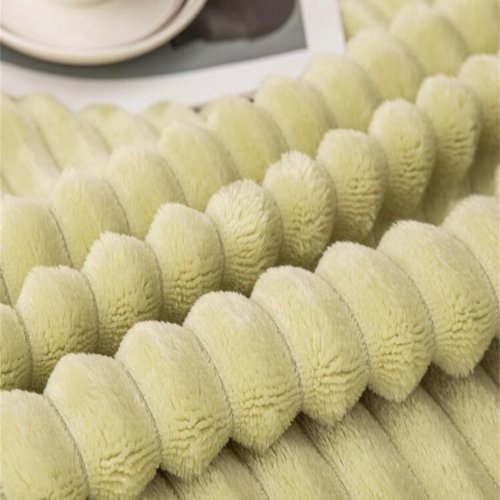 Throw Striped Blanket Super Soft, Pistachio Color. - BusDeals