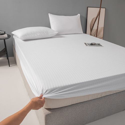 Variance Size 3 Piece Set, Bedsheet with 2 Pillow Cases, White Color - BusDeals